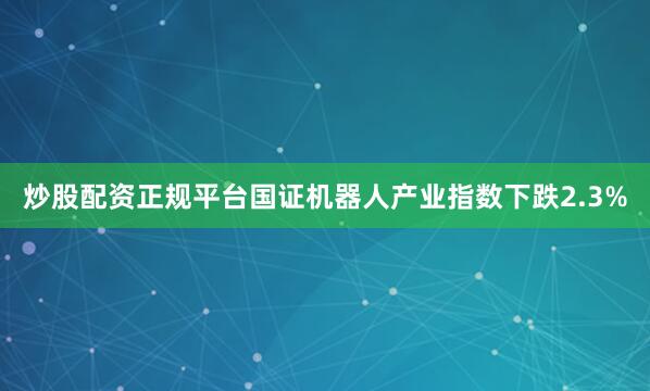 炒股配资正规平台国证机器人产业指数下跌2.3%
