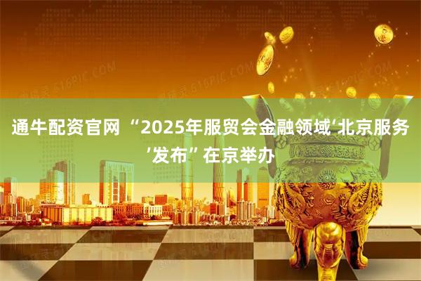 通牛配资官网 “2025年服贸会金融领域‘北京服务’发布”在京举办