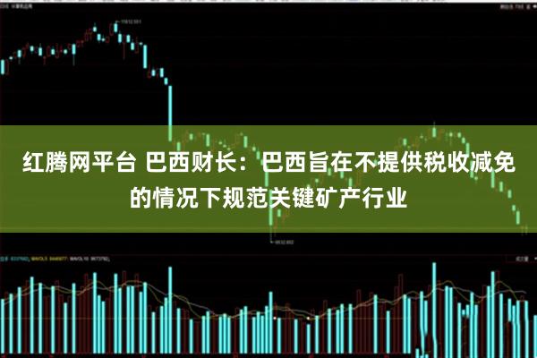红腾网平台 巴西财长：巴西旨在不提供税收减免的情况下规范关键矿产行业